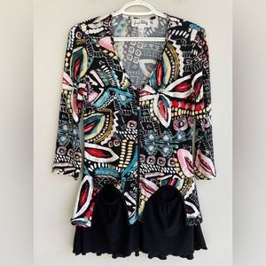 Joseph Ribkoff multicolor 3/4 length sleeve lightweight jacket